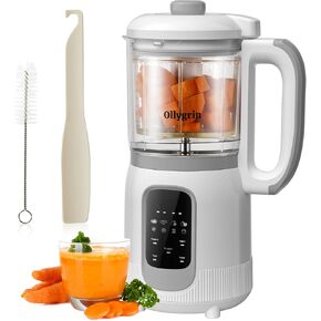 Ollygrin Baby Food Maker Steamer and Blender Baby Food Processor Puree Machine Baby Steamer Blender Food Processor with Containers One Step Auto Cooking Touch Screen Control White