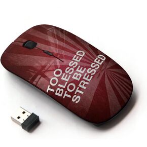 [ Optical 2.4G Wireless Computer Mouse [ Bible Verse Too Blessed to BE Stressed ]
