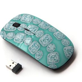 [ Optical 2.4G Wireless Mouse [ Diamonds Gemstones Gems Green Bling ]