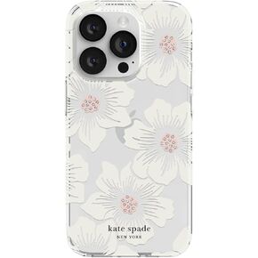 Kate Spade New York Protective Hardshell Case Compatible with Apple iPhone 14 Pro - Hollyhock Floral Clear [KSIPH-223-HHCCS] in Saudi Arabia