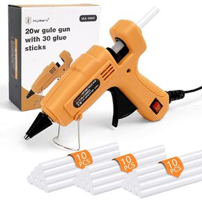 Mulwark Full Size Hot Glue Gun Kit, Dual Power Cord Hot Glue Gun 60/100W, Industrial Hot Glue Gun Set with 30 Glue Gun Stick Sets, Hot Melt Craft Glue Gun Set Large Silicone Gun for Repairs & crafts