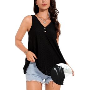 ANYFITTING Women's Built in Bra Tank Top Summer Trendy Tops Flowy Loose Fit Casual Halter Cami Camisole Tops S-3XL in Kuwait