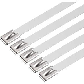 uxcell 31 Inch Stainless Steel Cable Zip Ties 0.5 Inch Width Metal Exhaust Wrap 15pcs