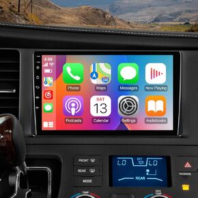 2+32G 9 inches Android 12 Double Din Car Stereo for Toyota Sienna 2015-2018 IPS Touchscreen Screen Car Radio with Carplay & Android Auto Support Backup Camera GPS FM Navi BT