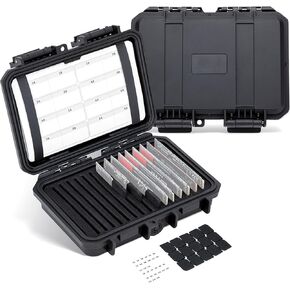 Hard Plastic 15 Slots M.2 2280/2260/2242/2240/2230 Case, Water-Resistant Shockproof M.2 SSD Holder with Label & Notepaper, M.2 2280 SSD Card Case Vertical Style M.2 Drive Storage Box