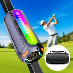 Magnetic Bluetooth Speaker with Storage Case, RGB Colorful Light Golf Cart Speaker 6000mAh, 30W Hi-Fi Sound Portable Golf Speaker for Golf Cart Accessories, Golf Gifts for Men (Black)