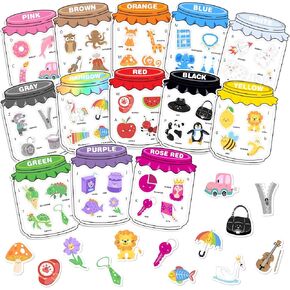 Magnetic Color Sorting Set, 13 Colors Sorting Magnets for Fridge, Color and Alphabet Sorting, Color Learning Toys, Color Matching Games for Toddlers Preschool Kindergarten Must Haves