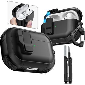 غطاء حافظة RFUNGUANGO AirPods Pro الجيل الثاني / الأول مع سلسلة مفاتيح، تصميم مشغل الألعاب للأطفال الرجال والنساء، حافظة سيليكون ناعمة لجهاز AirPods Pro Gen 2/1(2023/2022/2019) حافظة شحن - رمادي