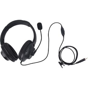 clp 1010e Over The Head Headset Security Earmuff Headphone Radio Earpiece with Boom Mic Compatible for Motorola CLP-E Series Walkie Talkies(Black,Wired)