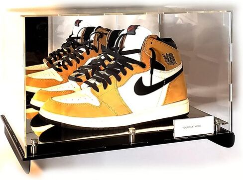Football, Shoe Sneakers Shelf Wall Mount Acrylic Display Case Memorabilia Box UV Floating Box (1 Shoe 15x9x9) in Saudi Arabia