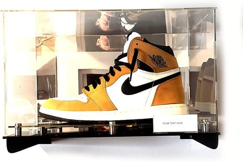 Football, Shoe Sneakers Shelf Wall Mount Acrylic Display Case Memorabilia Box UV Floating Box (1 Shoe 15x9x9) in Saudi Arabia