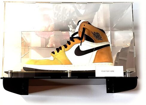 Football, Shoe Sneakers Shelf Wall Mount Acrylic Display Case Memorabilia Box UV Floating Box (1 Shoe 15x9x9) in Saudi Arabia
