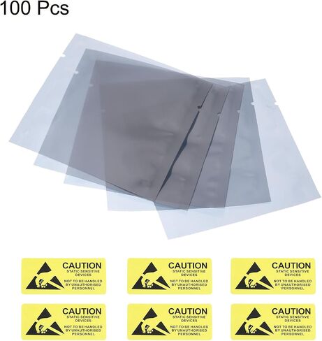 MECCANIXITY Anti Static Bags Shielding Bag 100pcs 3.5x6inch(9x15cm) Open Top with Labels for Hard Drive HDD SSD in Saudi Arabia
