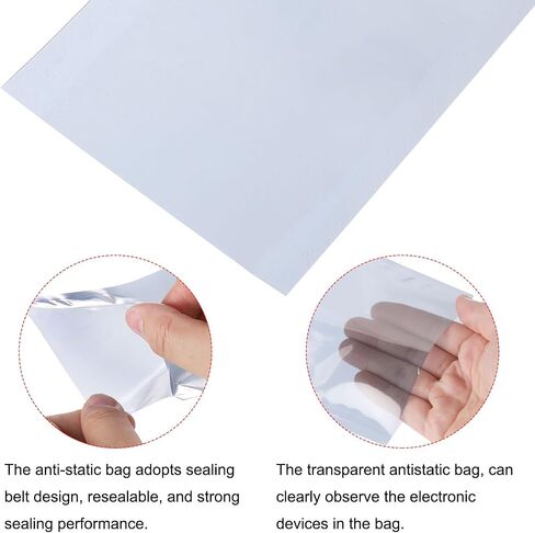 MECCANIXITY Anti Static Bags Shielding Bag 100pcs 3.5x6inch(9x15cm) Open Top with Labels for Hard Drive HDD SSD in Saudi Arabia