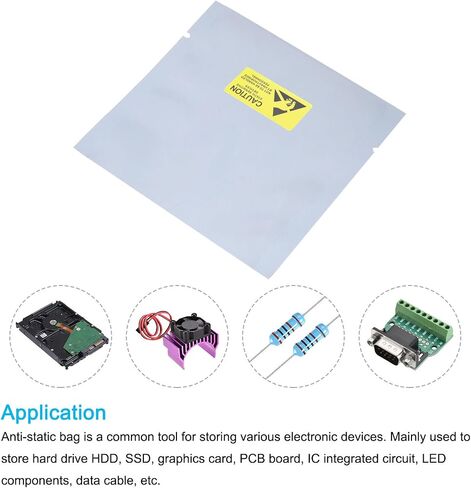 MECCANIXITY Anti Static Bags Shielding Bag 100pcs 3.5x6inch(9x15cm) Open Top with Labels for Hard Drive HDD SSD in Saudi Arabia