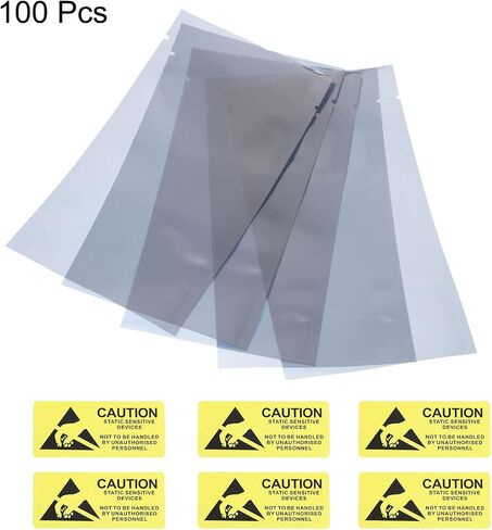 MECCANIXITY Anti Static Bags Shielding Bag 100pcs 3.5x6inch(9x15cm) Open Top with Labels for Hard Drive HDD SSD in Saudi Arabia