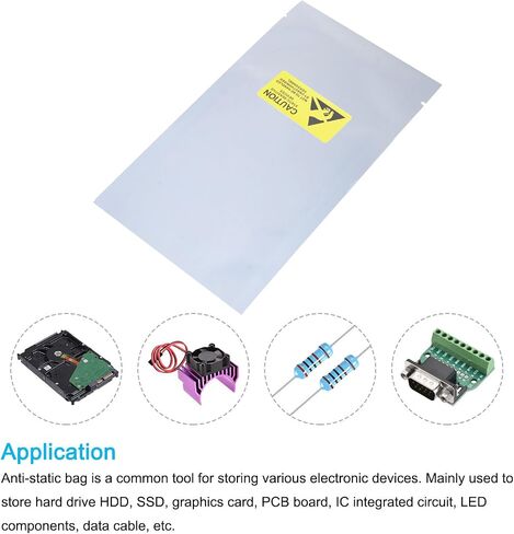 MECCANIXITY Anti Static Bags Shielding Bag 100pcs 3.5x6inch(9x15cm) Open Top with Labels for Hard Drive HDD SSD in Saudi Arabia
