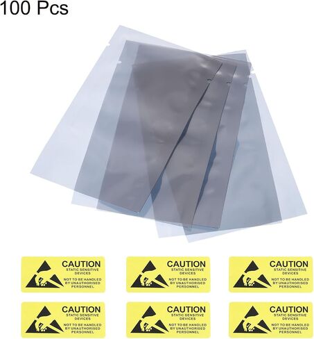 MECCANIXITY Anti Static Bags Shielding Bag 100pcs 3.5x6inch(9x15cm) Open Top with Labels for Hard Drive HDD SSD in Saudi Arabia