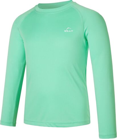 Willit Boy's UPF 50+ Sun Protection Shirt Long Sleeve Rash Guard Swim Shirts Youth SPF Fishing Quick Dry Shirt White/White S in Saudi Arabia