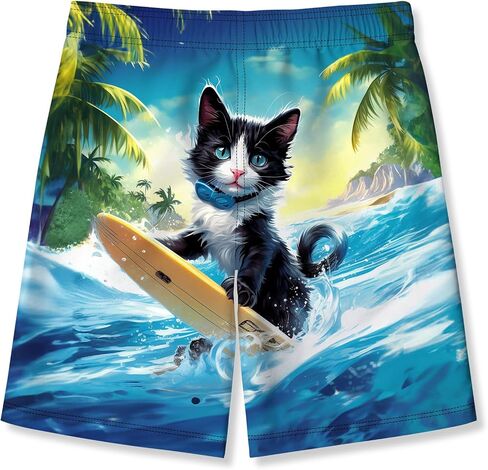 uideazone Big Boys Swimming Trunks Funny 3D All Over Print Blue Skull Bathing Suit Swimwear Stylish Shark Swimsuit Activities Shorts with Mesh Lining in Saudi Arabia