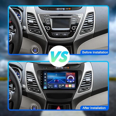 4+64G Android 13 Double Din Car Stereo for Hyundai Elantra 2014 2015 2016 with 9 Inch Touchscreen Radio Built-in Wireless Carplay/Android Auto/GPS/Bluetooth/FM/AUX-in/Steering Wheel Controls in Saudi Arabia