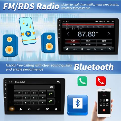 [2+64G] ستيريو سيارة Android 13 لسيارة Honda Fit 2004-2010 مع Apple Carplay&Android Auto، راديو سيارة بشاشة تعمل باللمس 9 بوصة مع وصلة مرآة GPS WiFi Bluetooth FM/RDS SWC Dual USB/AUX-in+كاميرا احتياطية in Saudi Arabia