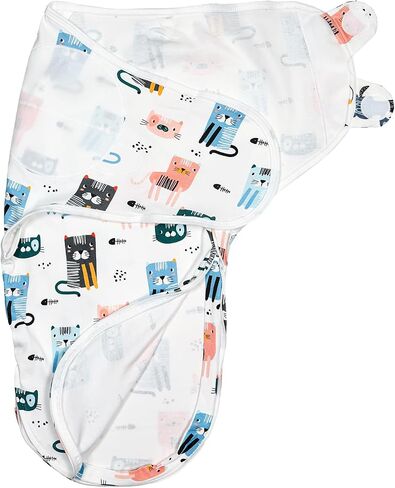 Infant Baby Swaddle Blanket, Safe Infant Sleep Zip Swaddle (Cat Print Sleepsack 1PACK) in Saudi Arabia