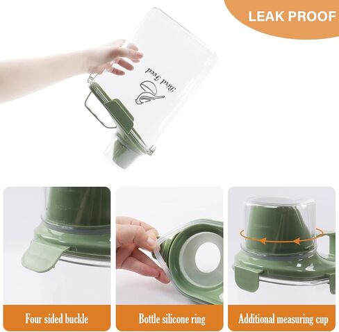 Cat Food Storage Container Airtight |3 Qt/2.8 L Clear Plastic Cat Food Treats Container with Measuring Cup/Pour Spout|Hold up to 3.8 lbs Pet Food|Portable Food box for Travel| BPA Free-green in Kuwait