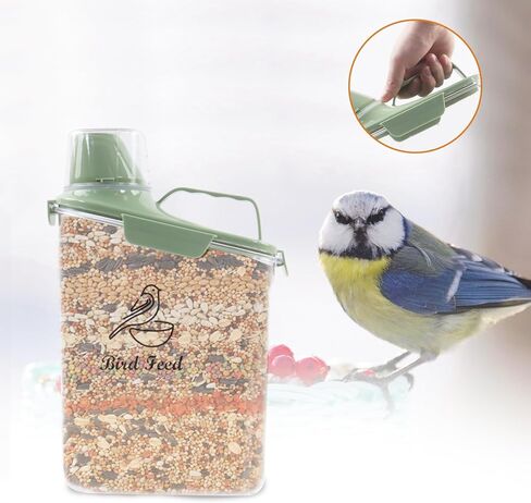Cat Food Storage Container Airtight |3 Qt/2.8 L Clear Plastic Cat Food Treats Container with Measuring Cup/Pour Spout|Hold up to 3.8 lbs Pet Food|Portable Food box for Travel| BPA Free-green in Kuwait