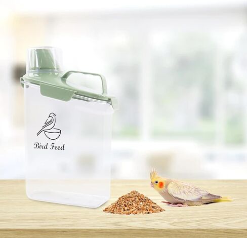 Cat Food Storage Container Airtight |3 Qt/2.8 L Clear Plastic Cat Food Treats Container with Measuring Cup/Pour Spout|Hold up to 3.8 lbs Pet Food|Portable Food box for Travel| BPA Free-green in Kuwait