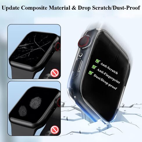 [3+1+Install Tray Update Nano 3D Hot Bending PET & PMMA واقي شاشة وحافظة متوافقة مع Apple Watch Series 7,41MM، HD [لمسة ثلاثية الأبعاد] تغطية كاملة [سهلة التركيب] [شفاء ذاتي] in Saudi Arabia