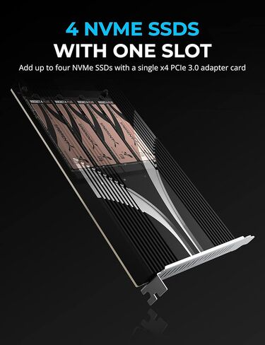 بطاقة SABRENT M.2 NVMe SSD إلى PCIe x16 بدون أدوات (AIC) مع مبدد حراري من الألومنيوم، ومحول M.2 PCIe لمحركات الأقراص SSD Gen5 PCIe 5.0، متوافق مع الإصدارات السابقة مع أجيال PCIe السابقة (EC-TFPE) in Kuwait