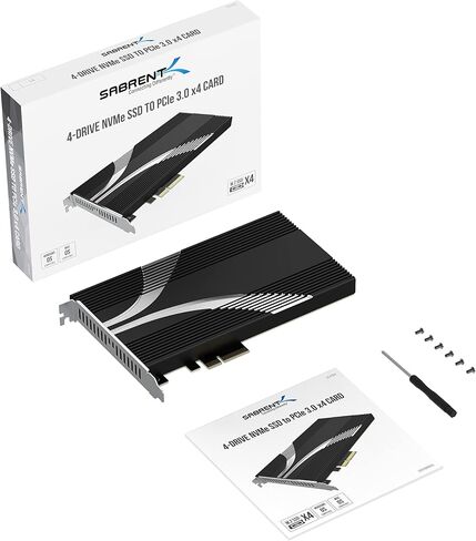 بطاقة SABRENT M.2 NVMe SSD إلى PCIe x16 بدون أدوات (AIC) مع مبدد حراري من الألومنيوم، ومحول M.2 PCIe لمحركات الأقراص SSD Gen5 PCIe 5.0، متوافق مع الإصدارات السابقة مع أجيال PCIe السابقة (EC-TFPE) in Kuwait