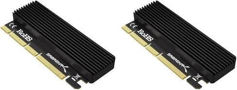 بطاقة SABRENT M.2 NVMe SSD إلى PCIe x16 بدون أدوات (AIC) مع مبدد حراري من الألومنيوم، ومحول M.2 PCIe لمحركات الأقراص SSD Gen5 PCIe 5.0، متوافق مع الإصدارات السابقة مع أجيال PCIe السابقة (EC-TFPE) in Kuwait