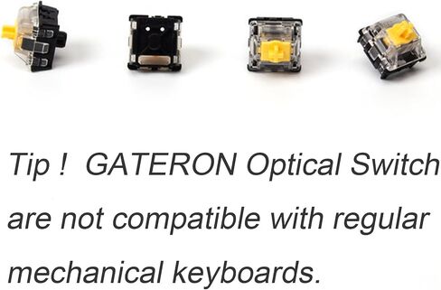 GATERON KS-15 Optical Yellow Keyboard Switches, 35gf RGB LED Infrared Path Linear Key Switches for Mechanical Keyboard (35PCS, Yellow) in Saudi Arabia
