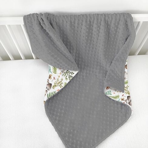 غابة الفطر غابة مينكي بطانية طفل لفتاة صبي مع دعم منقط طبقة مزدوجة المائية الفطر الأخضر يترك لينة قماط تلقي بطانية حديثي الولادة طفل رضيع الحضانة يلقي السرير 30x40 in Kuwait