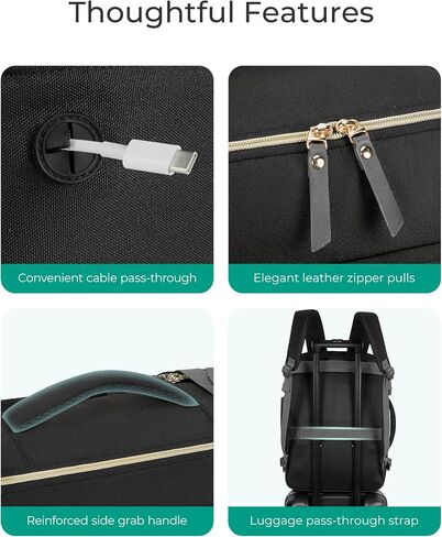 BAGSMART Travel Backpack for Women, Large 40L Carry-On Backpack Fits 17.3 Inch Laptop, TSA Approved Water-Resistant Weekender Gym Backpack, Black in Saudi Arabia