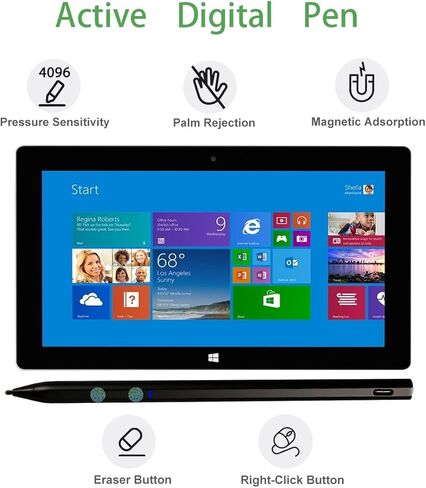 MPP 2.0 Stylus Pen for HP Envy X360 Specter X360 Pavilion x360 2-in-1 Laptops with 4096 Pressure Sensitivity and Palm Rejection Genuine Digital HP Pen Replacement Black in Saudi Arabia