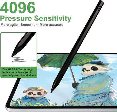 MPP 2.0 Stylus Pen for HP Envy X360 Specter X360 Pavilion x360 2-in-1 Laptops with 4096 Pressure Sensitivity and Palm Rejection Genuine Digital HP Pen Replacement Black in Saudi Arabia