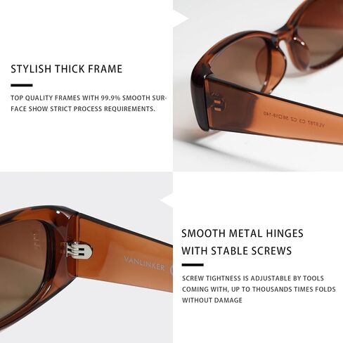 VANLINKER Trendy Small Polarized Rectangle Sunglasses for Women Men Retro 90s Shades VL9787 in Saudi Arabia