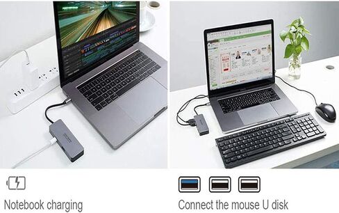 USB C Hub,7 in 1 USB Type C Adapter with 4K HDMI, 2 USB 2.0 Ports,1 USB 3.0 Port, USB C/PD Charging Port, SD TF Card Reader Ports for Connected to All USB C Devices in Saudi Arabia
