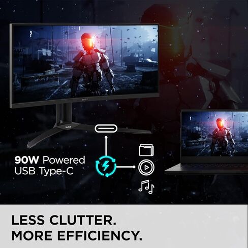 ViewSonic XG340C-2K 34 Inch 1440p Ultra-Wide QHD Curved Gaming Monitor with 1ms, 180Hz, FreeSync Premium Pro, HDR 400, HDMI 2.1, DisplayPort, and USB C for Esports in Kuwait