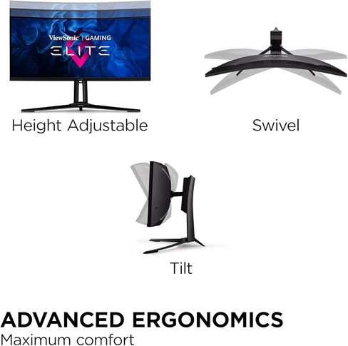 ViewSonic XG340C-2K 34 Inch 1440p Ultra-Wide QHD Curved Gaming Monitor with 1ms, 180Hz, FreeSync Premium Pro, HDR 400, HDMI 2.1, DisplayPort, and USB C for Esports in Kuwait