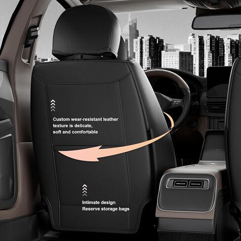 5 قطع من أغطية مقاعد السيارة الأمامية والخلفية LB، مجموعة كاملة من واقيات مقاعد السيارة من جلد نابا المقاوم للماء مع مساند للرأس، ملاءمة داخلية عالمية للسيارات لشاحنات البيك أب السيدان، أسود in Kuwait