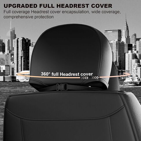 5 قطع من أغطية مقاعد السيارة الأمامية والخلفية LB، مجموعة كاملة من واقيات مقاعد السيارة من جلد نابا المقاوم للماء مع مساند للرأس، ملاءمة داخلية عالمية للسيارات لشاحنات البيك أب السيدان، أسود in Kuwait