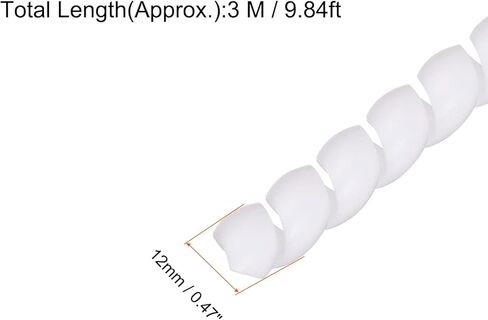 منظم الكابلات المرنة، حامي الكابل الحلزوني، [لإدارة السلك] - 8 مم × 10 مم / 2 متر / أسود in Kuwait