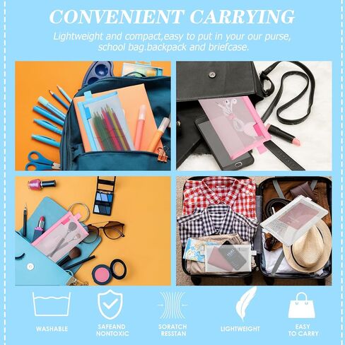 3 Pieces Pencil Pouch Clear Makeup Bags Nylon Mesh Pen Pouch with Zipper Pencil Case Stationery Storage Bag for Home Office Supplies Cosmetics Travel Accessories (Black, White, Grey) in Kuwait