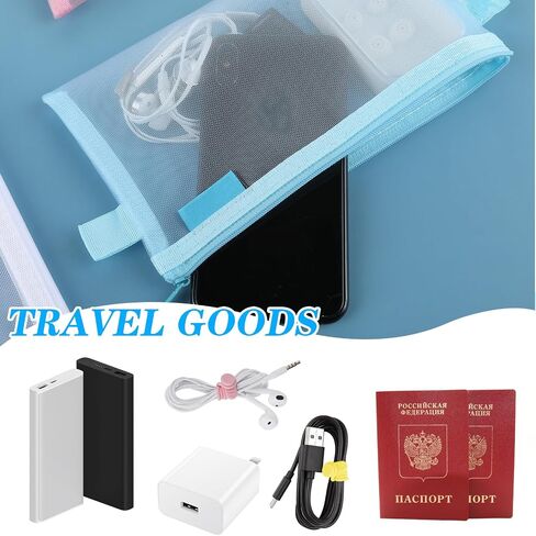 3 Pieces Pencil Pouch Clear Makeup Bags Nylon Mesh Pen Pouch with Zipper Pencil Case Stationery Storage Bag for Home Office Supplies Cosmetics Travel Accessories (Black, White, Grey) in Kuwait
