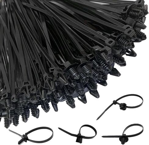 100 قطعة كابل تثبيت عالمي بسحاب وربطة عنق وربطات تثبيت وربطات أسلاك لتثبيت السيارة في السيارة وربطات أسلاك ومشابك تثبيت وربط الأسلاك لربط الأسلاك الداخلية وبناء السيارات وما إلى ذلك in Kuwait