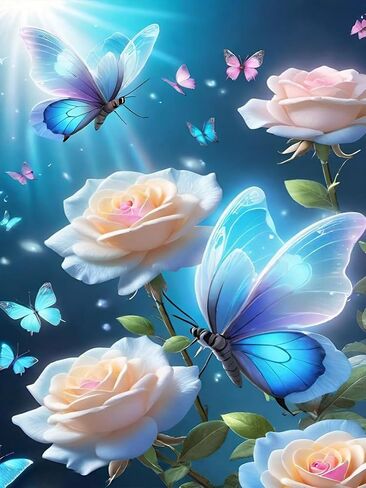 Diamond Painting Kits for Adults, Flowers DIY 5D Diamond Art Kits for Beginners, Full Drill Flower Stained Glass Diamond Painting Kits for Home Wall Decoration 16x20inch in Saudi Arabia
